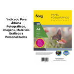 PAPEL FOTO PREMIUM PLUS A4 180G COM 20 FOLHAS