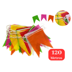 Kit 120 Metros Bandeirinhas Festa Junina Papel Seda São João Colorida