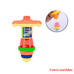 Super Pião Com Lançador Luz Fun Srt Cor Prenda