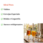 Conjunto 3 Taças Bier 350ml Vidro Transparente Para Vinho Bebidas