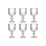 Jogo 6 Taças Lotus Clear 270ml Vidro Transparente Elegante Para Água Suco Drinks