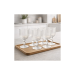 Jogo 6 Taças Lotus Clear 270ml Vidro Transparente Elegante Para Água Suco Drinks