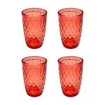 Kit 4 Copos Venus Vidro Abacaxi 370ml Água Suco Mesa Posta