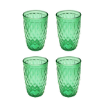 Kit 4 Copos Venus Vidro Abacaxi 370ml Água Suco Mesa Posta