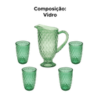 Kit Jarra + 4 Copos Venus Vidro Abacaxi Para Água Sucos Bebidas Geladas 1200ml