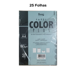 PAPEL A4 180G COLOR PLUS PRETO C 25 FOLHAS