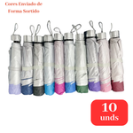 Kit 10 Sombrinhas Guarda Chuva Dupla Face Colorida Liso Proteção contra Raios UV Contra Vento