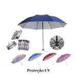 Kit 10 Sombrinhas Guarda Chuva Dupla Face Colorida Liso Proteção contra Raios UV Contra Vento