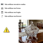 Bomboniere De Vidro Com Tampa e Tripé 500ml Transparente Porta Doces