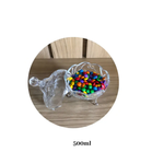 Bomboniere De Vidro Com Tampa e Tripé 500ml Transparente Porta Doces