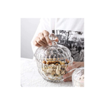 Baleiro de Vidro Cristalino 600ml Com Tampa Multiuso