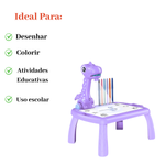 Mesa Projetora Lousa Mágica Infantil Brinquedo De Desenhar Pintar Colorir Acompanha Desenho Projetor