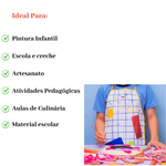 Avental Infantil Xadrez Para Pintura Escola e Arte