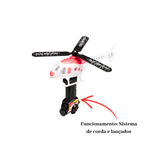 Helicóptero A Corda Com Lançador Tornado 5 Peças Brinquedo Infantil