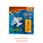 Avião A Fricção Carrinho Com Lançador Fast SRT 5 Peças Brinquedo Infantil