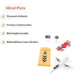 Avião A Fricção Carrinho Com Lançador Fast SRT 5 Peças Brinquedo Infantil