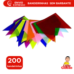 Kit 200 Bandeirinhas Festa Junina De Papel Seda São João Caipira Resistente Colorida Sem Barbante