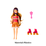 Boneca Mary Patinadora Com Acessórios 4 Peças Infantil Sortidas