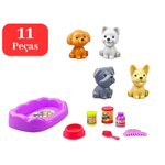 Kit Mini Pet Cachorrinhos 11 Peças Brinquedo Infantil Sortido