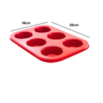 Forma Para Cupcakes Com 6 Cavidades Antiaderente Aço carbono 26cm x 18cm