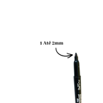 Kit 12 Marcadores Permanentes Slim Preto Ou Azul  Ponta Redonda 1 Até 2mm Tinta Permanente
