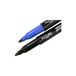 Kit 12 Marcadores Permanentes Slim Preto Ou Azul  Ponta Redonda 1 Até 2mm Tinta Permanente