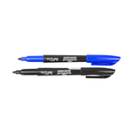 Kit 12 Marcadores Permanentes Slim Preto Ou Azul  Ponta Redonda 1 Até 2mm Tinta Permanente