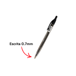 Kit com 12 Canetas Pretas 0.7mm TikTak Ponta Fina Escrita Macia Escola Escritório Revenda
