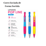 Kit 12 Lapiseiras 2.0mm Coloridas Com Apontador Grip Emborrachado Material Escolar
