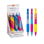 Kit 12 Lapiseiras 2.0mm Coloridas Com Apontador Grip Emborrachado Material Escolar