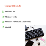 Teclado com Fio USB OfficeEasy ABNT2 Preto Plug Play para PC Notebook Computador
