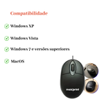 Mouse com Fio USB MO1000 Essentia 1200 DPI Óptico para PC Notebook Windows e Mac
