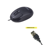 Mouse com Fio USB MO1000 Essentia 1200 DPI Óptico para PC Notebook Windows e Mac