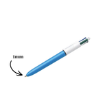 Caneta BIC 4 Cores 1mm Clássica Azul Preto Vermelho Verde Escolar
