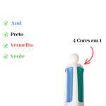Caneta BIC 4 Cores 1mm Clássica Azul Preto Vermelho Verde Escolar