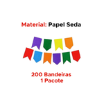 Kit 200 Bandeirinhas Festa Junina De Papel Seda São João Caipira Resistente Colorida Sem Barbante