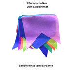 Kit 200 Bandeirinhas Festa Junina De Papel Seda São João Caipira Resistente Colorida Sem Barbante
