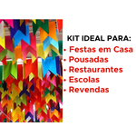 Kit 3000 Bandeirinhas Festa Junina De Papel Seda São João Caipira Resistente Colorida Grande