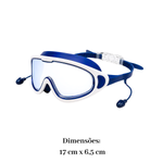 Kit Óculos de Natação Adulto Antiembaçante UV Estojo Protetor Auricular Piscina