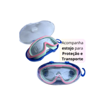 Kit Óculos de Natação Adulto Antiembaçante UV Estojo Protetor Auricular Piscina