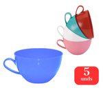Kit 5 Canecas Para Cereal Plástico 500 ml Caneco Grande Para Cereais Sortido