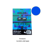PAPEL A4 180G COLOR PLUS AZUL 25 FOLHAS