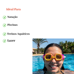 Óculos de Natação Ajustável Infantil Proteção Piscina Lentes Resistentes