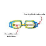 Óculos de Natação Ajustável Infantil Proteção Piscina Lentes Resistentes