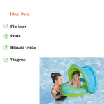 Bote Inflável Infantil Com Cobertura Até 18kg Piscina Praia PVC 74x58cm