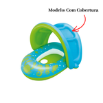 Bote Inflável Infantil Com Cobertura Até 18kg Piscina Praia PVC 74x58cm
