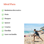 Kit Badminton com 2 Raquetes de Aço e 2 Petecas Esporte Lazer Praia Recreação Sortidos