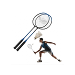 Kit Badminton com 2 Raquetes de Aço e 2 Petecas Esporte Lazer Praia Recreação Sortidos