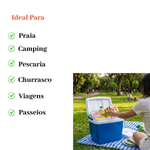 Caixa Térmica 34 Litros Cooler para Praia Camping Churrasco