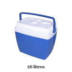Caixa Térmica 26 Litros Azul Cooler para Praia Camping Churrasco Viagem Bebidas